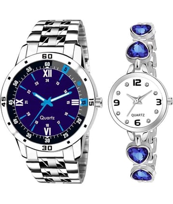 EEWHI Silver Stainless Steel Analog Couple's Watch