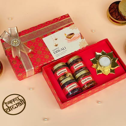Best Gift for Deepavali | Unique Diwali Hampers with Dry Fruits & Lotus Diya