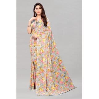 SVB Saree Grey Colour Georgette Printed Saree