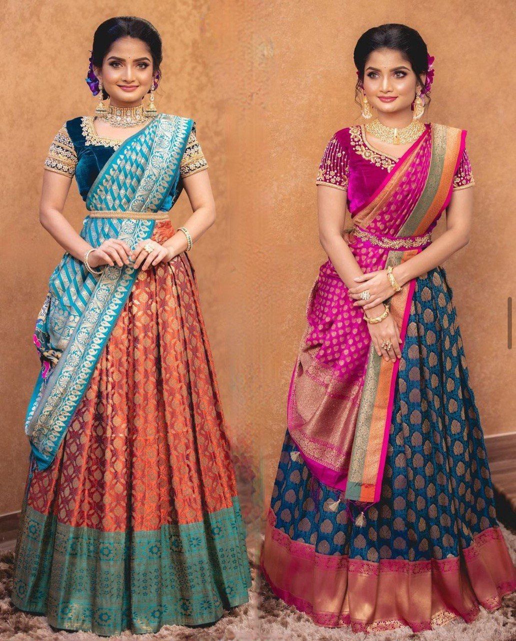 Embroidered Semi Stitched Lehenga Choli