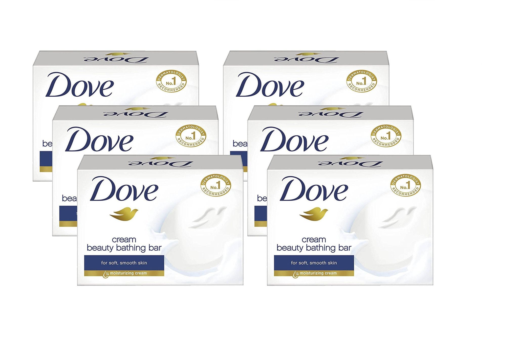 Dove Cream Beauty Bathing Bar 50 g - Pack of 6 (Free Dove Shampoo 8.5ml) Dove Cream Beauty Bathing Bar 50 g - Pack of 6 (Free Dove Shampoo 8.5ml) - 50 g (Pack of 6)