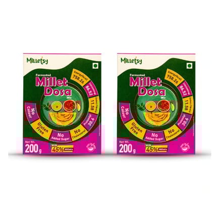 Milletsy Millet Dosa Instant Mix Pack of 2| 200 gm each Milletsy Millet Dosa Instant Mix Pack of 2| 200 gm each