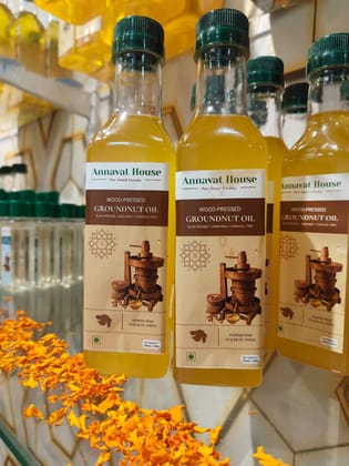 Wood-Pressed Groundnut Oil (500ml)