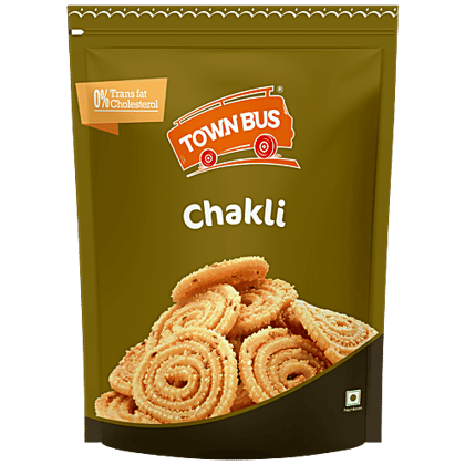 Townbus TownBus Chakli - Namkeen, Zero Transfats Or Cholesterol, Evening Snack, 170 g Stand Pouch Townbus TownBus Chakli - Namkeen, Zero Transfats Or Cholesterol, Evening Snack, 170 g Stand Pouch