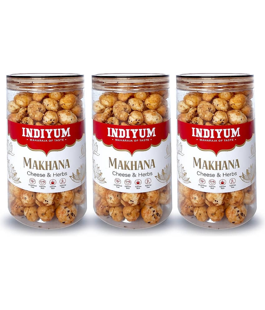 Indiyum Foxnuts Makhana Cheese & Herbs Flavour 90gm (Pack of 3)
