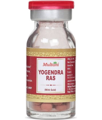 Multani Yogendra Ras with Gold | Enriched With 24 Carat Gold, Pearl & Abhrak Bhasma | Useful In Carbohydrate Metabolism, Preventive Cardiac Health, Urinary Tract Infection | Balances Vata & Pitta Dosha | 10 Tablets