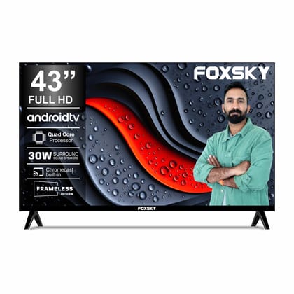 Foxsky 109 cm (43 inches) Full HD Smart LED TV 43FSFHS With Black (Frameless Edition)