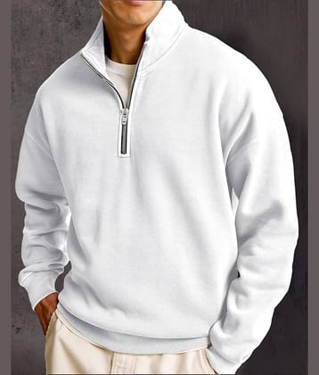 Eyebogler Polyester Polo Collar Men's Sweatshirt - White ( Pack of 1 )