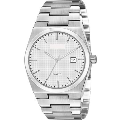 White Dial Date Function Analog Watch for Men LR162