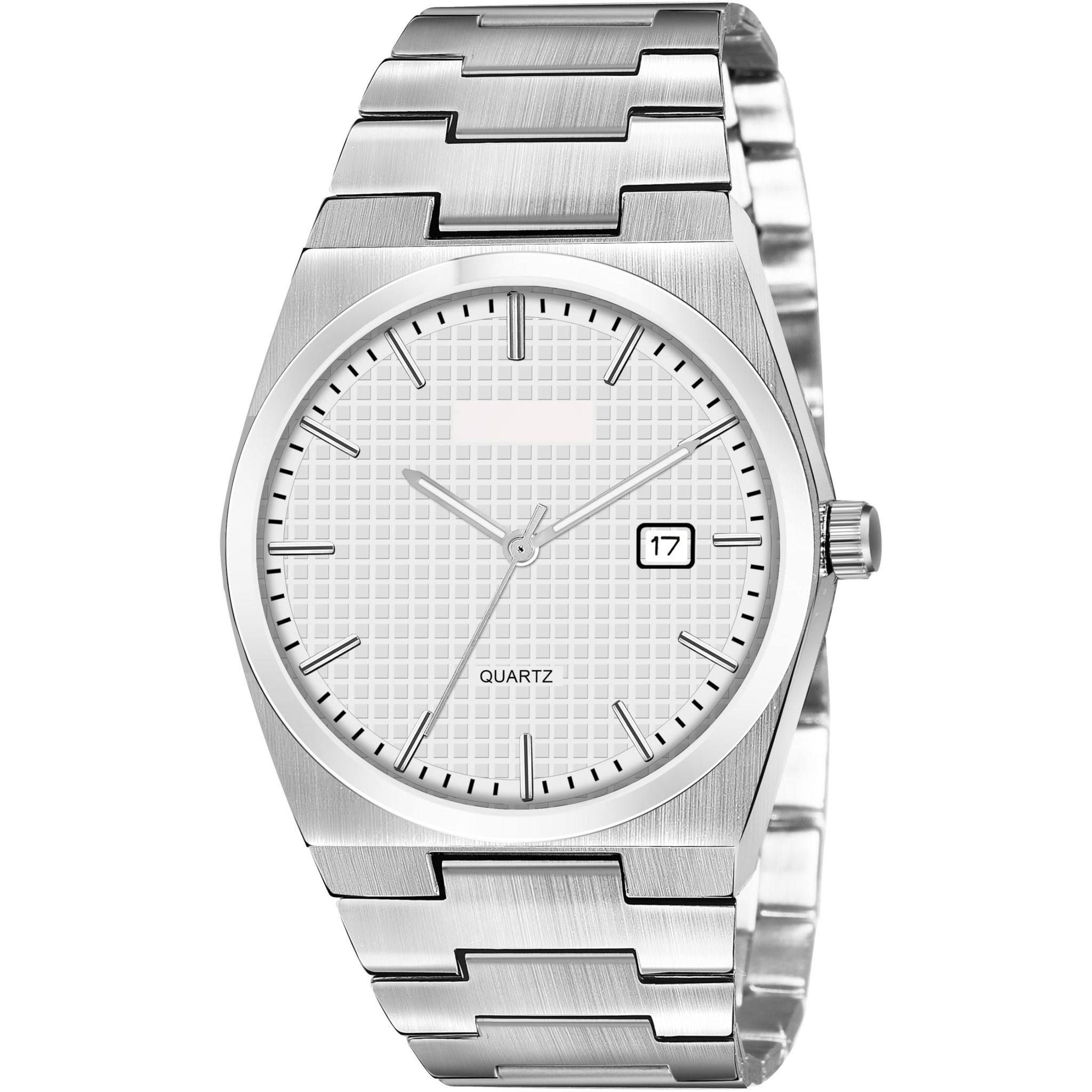 White Dial Date Function Analog Watch for Men LR162