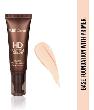 Beuty Berry High Defination Waterproof Foundation with Primer 60g - Pack of 1