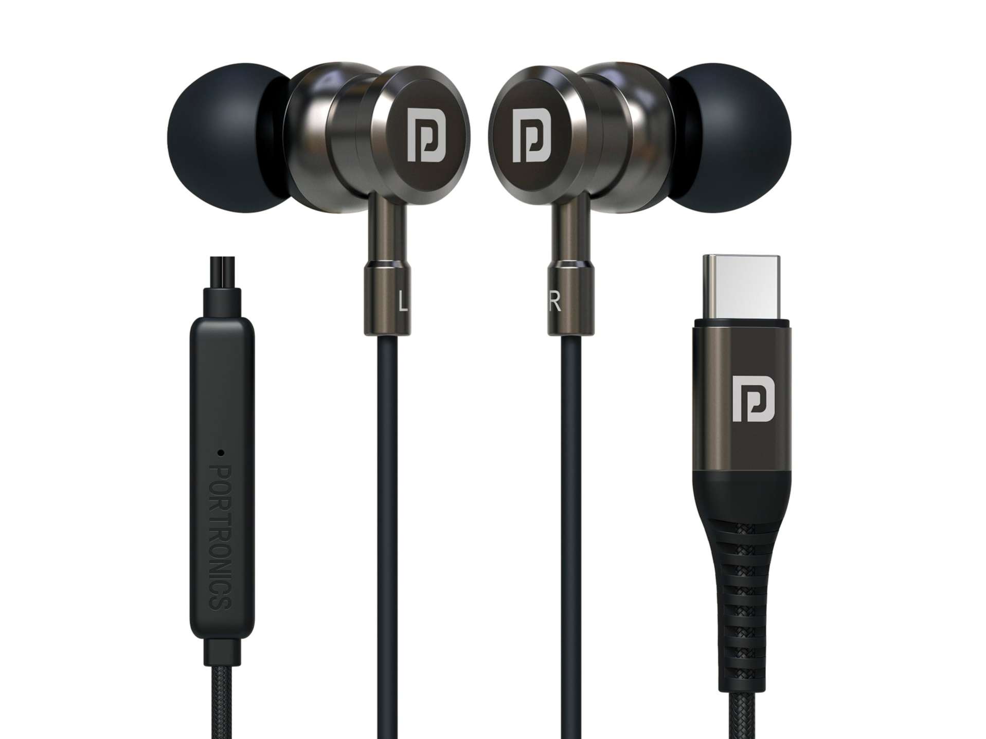 Portronics Conch Tune C In-Built Mic, 10mm Dynamic Driver, In-Line Control,  Metal Alloy Body