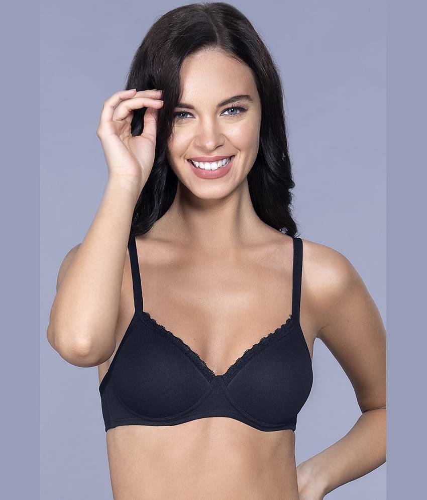 Amante Cotton Lightly Padded Women's T-Shirt Bra ( Black )