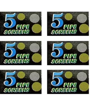 PUFF SMART Steel Screen Filter - Bong Accessory - 15mm - Set of 6 Silver.