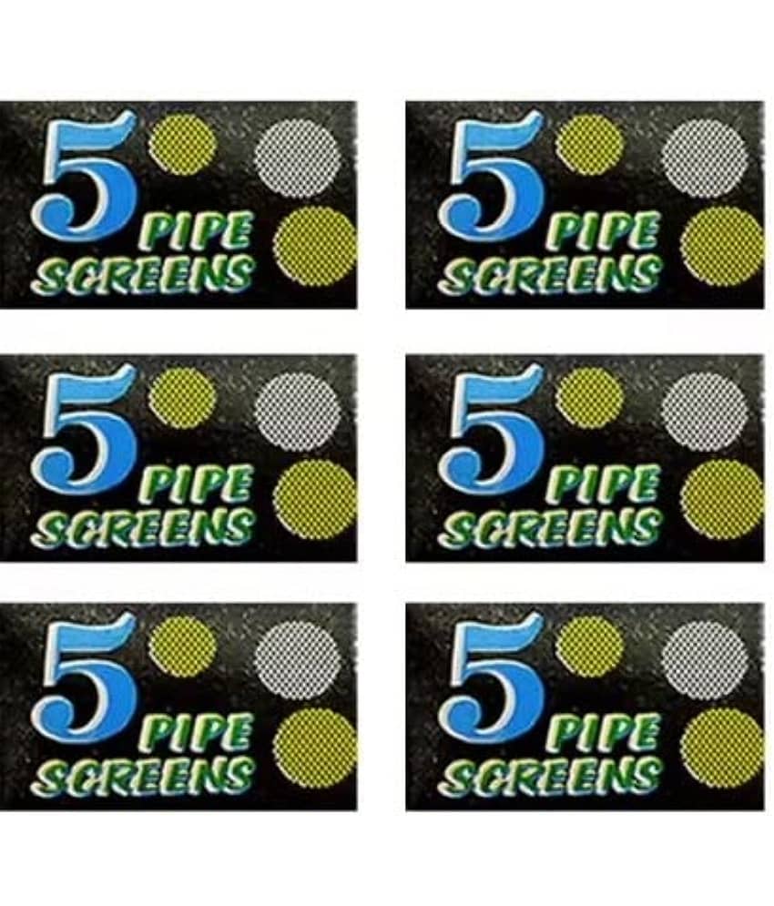 PUFF SMART Steel Screen Filter - Bong Accessory - 15mm - Set of 6 Silver.