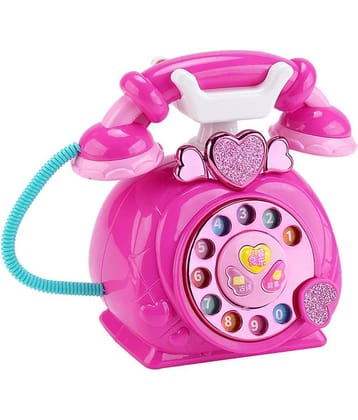 Classic Old Style Musical Landline Telephone for Kids with Story and Poetry Sound Baby Phone Mobile Musical Toys for Kids (Multicolor)