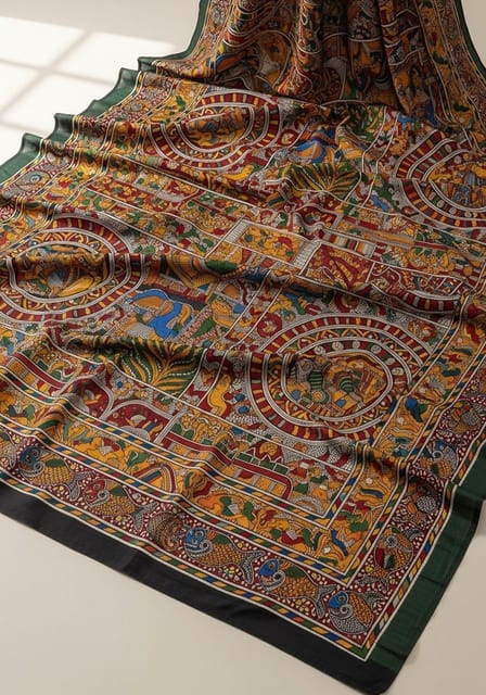 Madhubani print saree