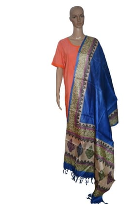 Pure organic Tussar Silk Printed Dupatta