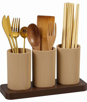 MAGICSPOON Spoon Holder Polyproplene Brown Multi-Purpose Container ( Set of 1 )