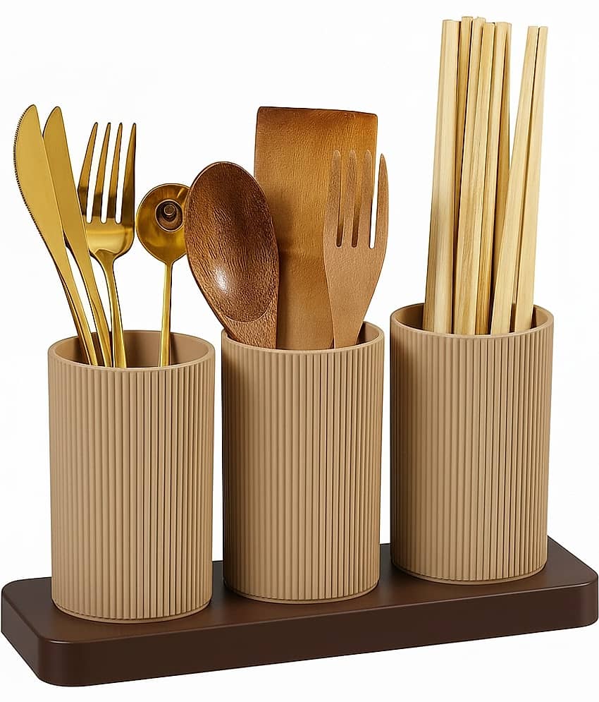 MAGICSPOON Spoon Holder Polyproplene Brown Multi-Purpose Container ( Set of 1 )