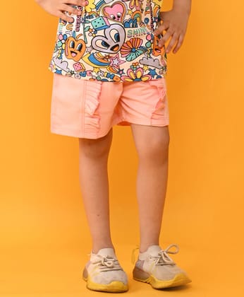 PINK FRILL GIRLS SUMMER SHORTS - PINK-0-6 MONTHS / 1N / PINK