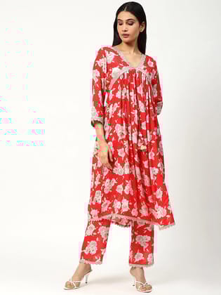 Muslin Kurta Set with Jari Work-XS