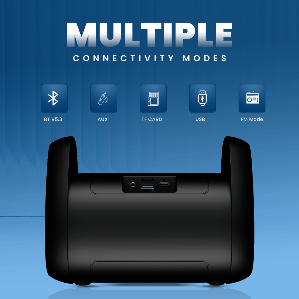 Cellecor CLB-90 STROM | 10 Hr Playtime | BT-v5.3 | 2600mAH | Water Resistant 10 W Bluetooth Speaker-Black