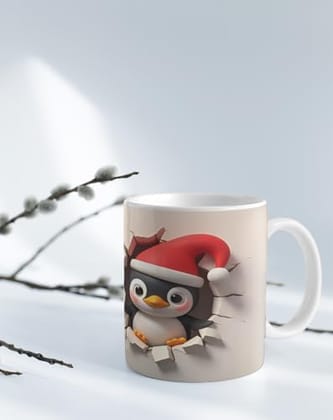 The Magical Gifts Snowman Penguin Theme Printed Mug 325ml Christmas Gift for Kids Friends Family Cute Holiday Coffee Cup Winter Festive Decor for Home Office Cocoa Tea