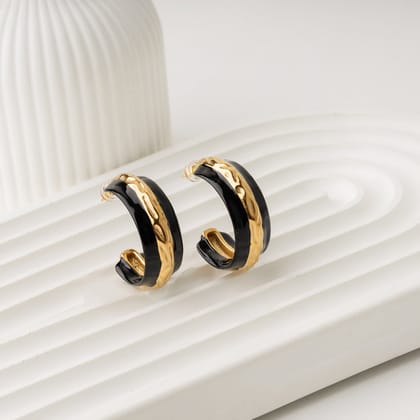 Boho Black Hoops