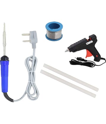 ALDECO: ( 5 in 1 ) Soldering Iron Kit contains-Blue Iron, Wire, glue, Gun, 2 Glue, Stick