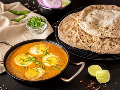 Egg Curry & Roti Meal - Low Carb