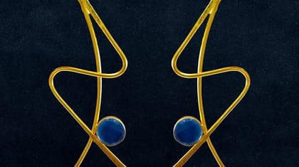 Bilasita Brass Collection Contemporary Earrings | Minimalist Gold-Tone Design with Blue Accents | Everyday Elegance Bilasita Brass Collection Contemporary Earrings | Minimalist Gold-Tone Design with Blue Accents | Everyday Elegance