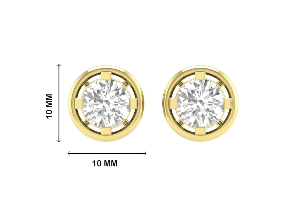 Gold Aureole Round Ear Studs
