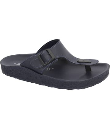 Aerowalk Black Men's Leather Slipper