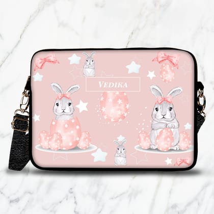 Easter Bunnies Kids Laptop Bag-Peach / 13.3"