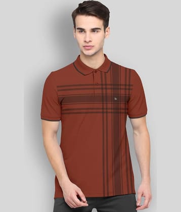 BULLMER Pack of 1 Cotton Blend Regular Fit Checks Half Sleeves Men's Polo T Shirt ( Maroon )