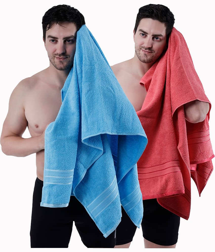 Dollar Cotton Striped 500 -GSM Bath Towel ( Pack of 2 ) - Multicolor