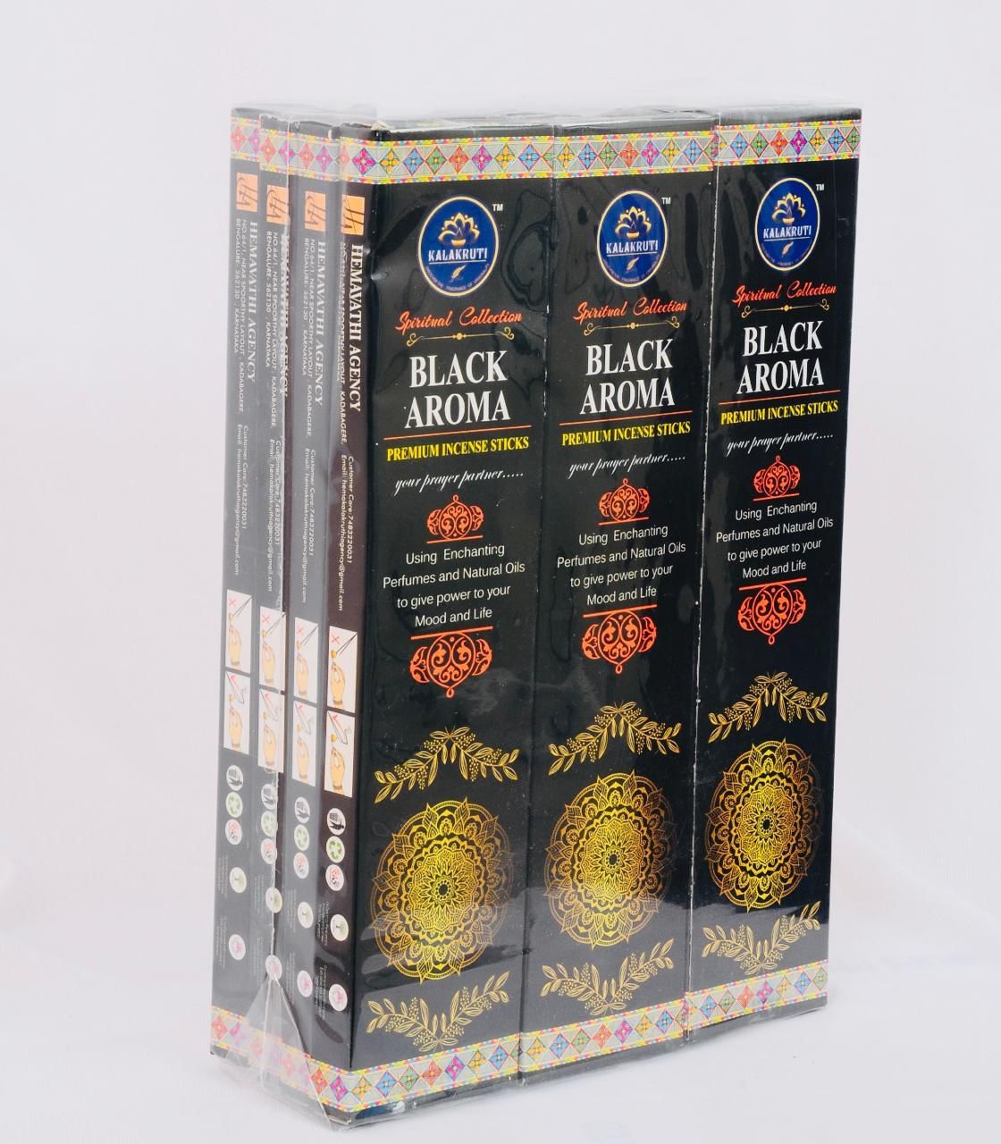 Black Aroma  Incense Sticks 12 Pcs