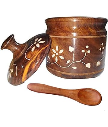 SWH Wooden Tea/Coffee/Sugar Container Set of 1 300 mL