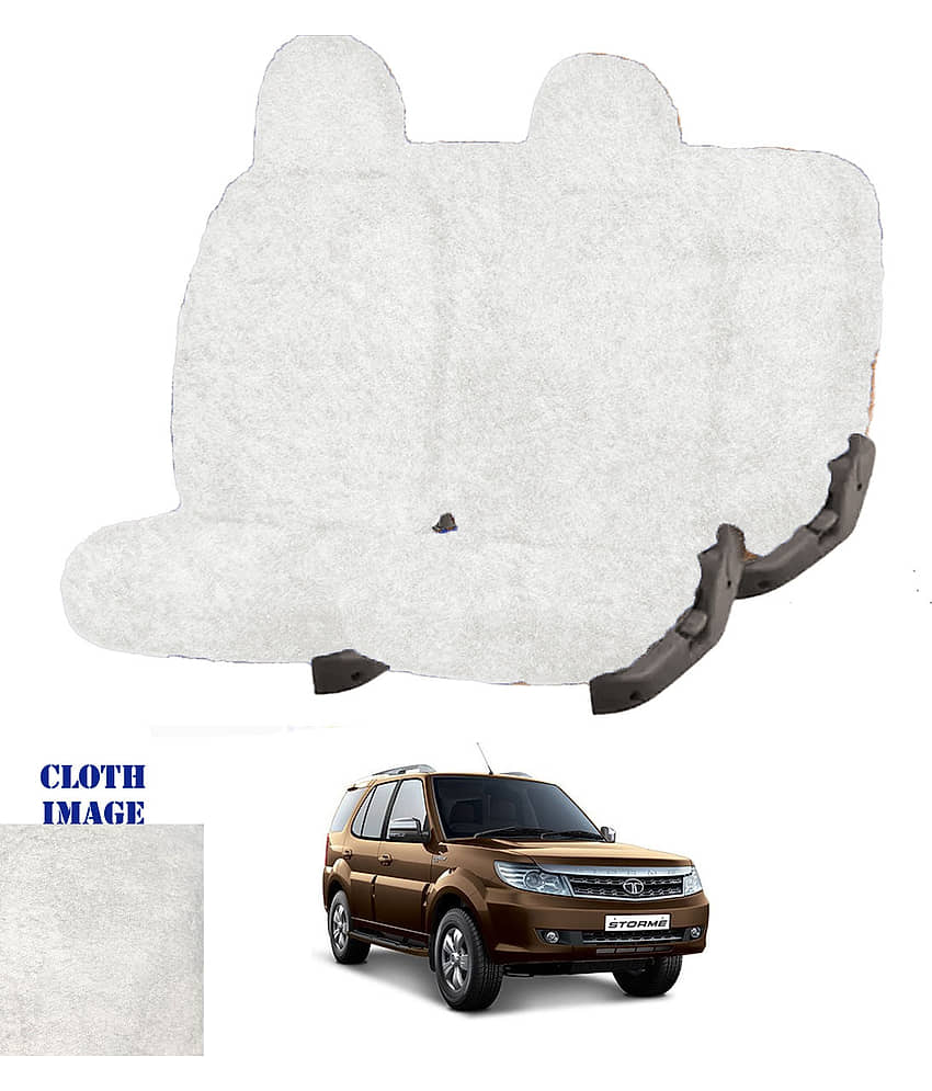 Tata Safari Storme White 7 Seater Car Seat Cover