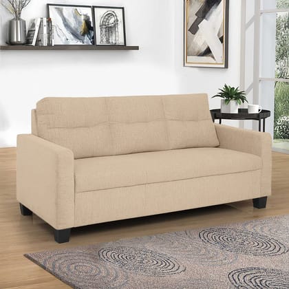 Ease Beige Fabric 3 Seater Sofa