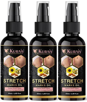 Kuraiy Natural Stretch Oil with Coconut, Olive & Jojoba Oils, For Scars & Stretchmark Oil