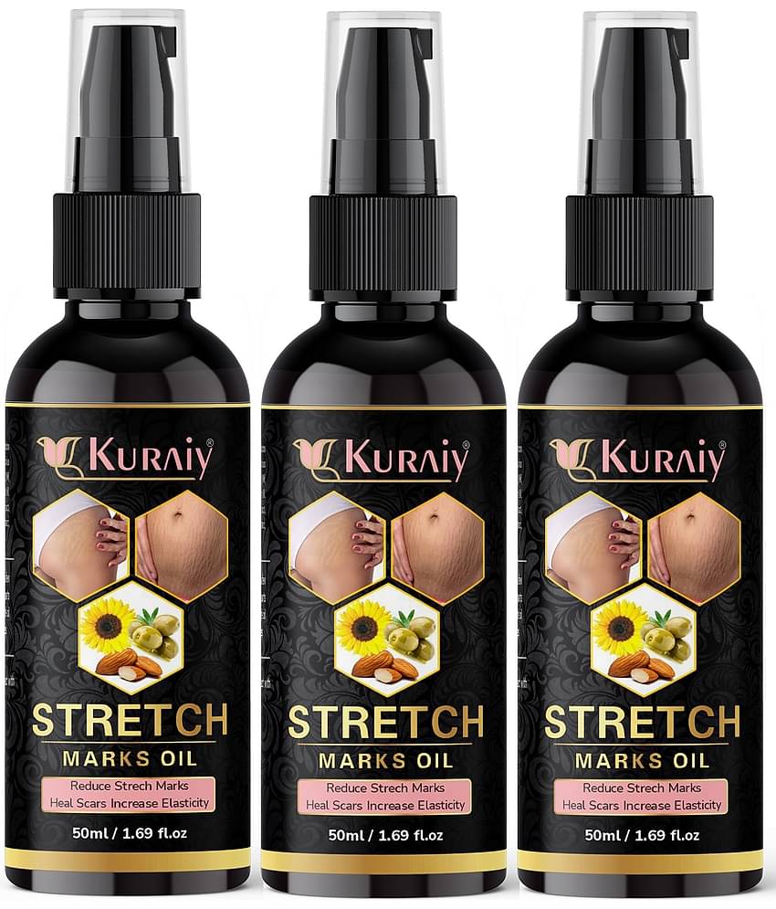 Kuraiy Natural Stretch Oil with Coconut, Olive & Jojoba Oils, For Scars & Stretchmark Oil
