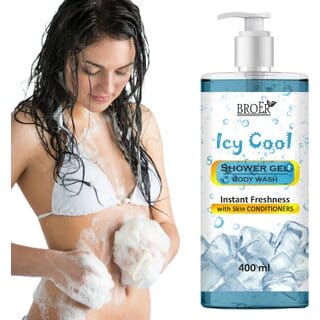 Broer Icy Cool Body Wash - Refreshing, Menthol Infused, Cooling Shower Gel For Women (400 ml)