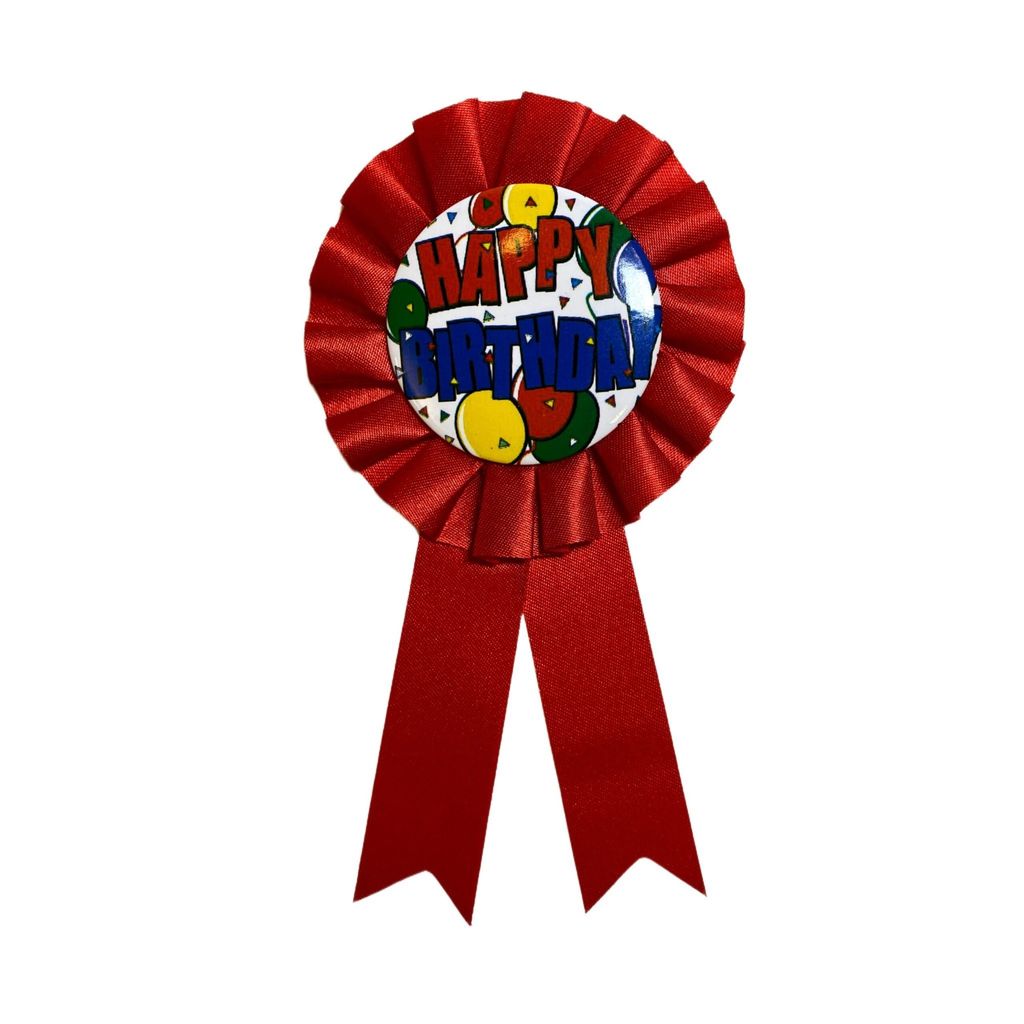 Happy Birthday Award Ribbon Red - 1PC - Party and Festive Needs | Buy online on ZillyBuy