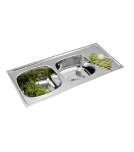 Stainless Steel Kitchen Double Bowl Side Drain Sink 48X20 with Bowl Size 15X13 (Gloss Finished)