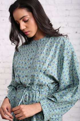 Gayatri Pihu Patti Dress-XL / Blue / Blue