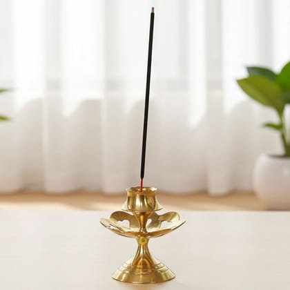 Brass Kamal Katori Agarbattin Stand No. 5, Height : 2.7 Inch (ZMAS148 D)