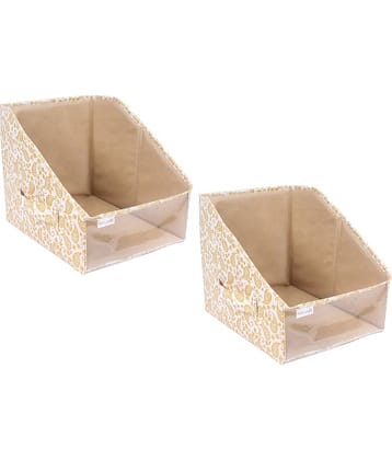 PrettyKrafts Leggings stacker, Organiser for clothes, Leggings, T Shirts, Tops storage boxes, (Set of 2), Brown