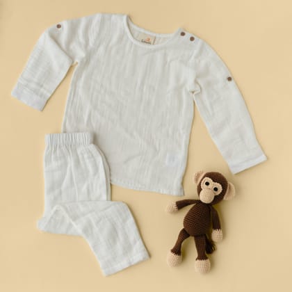 MAAKAD SOFT TOY WITH CREAM PAJAMA-1 - 2 Years